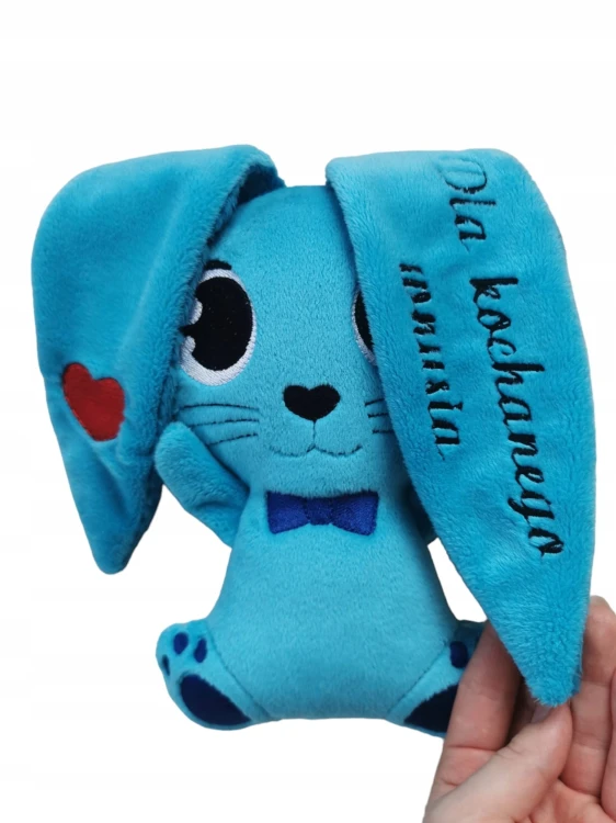 Personalizowana maskotka miś lub króliczek z haftowanym imieniem dziecka