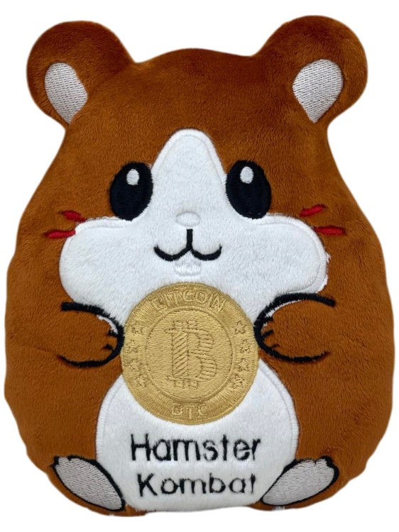 Pluszowy chomik Bitcoin z personalizowanym haftem