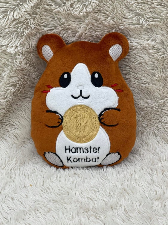 Pluszowy chomik Bitcoin z personalizowanym haftem