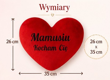 Wymiary poduszki na prezent dla mamy na dzień matki