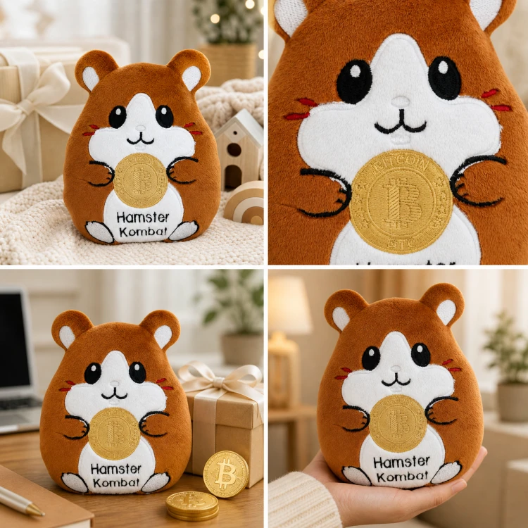 Pluszowy chomik Bitcoin z personalizowanym haftem
