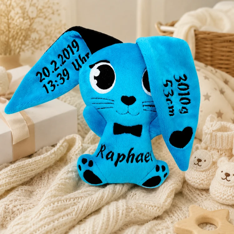 Personalizowana maskotka miś lub króliczek z haftowanym imieniem dziecka