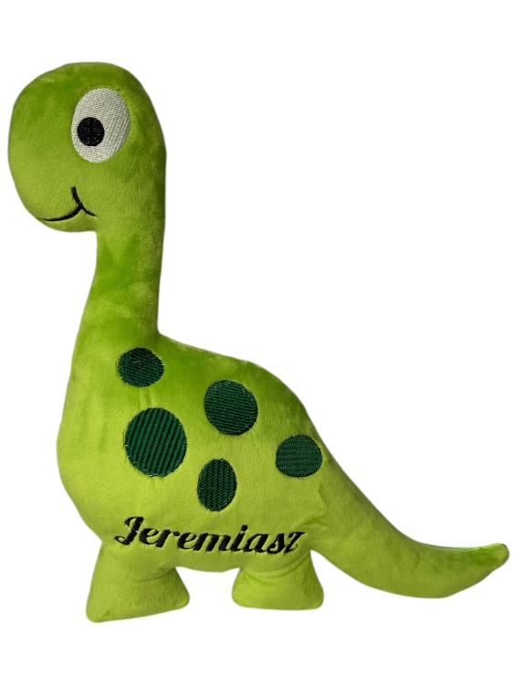 Personalizowany dinozaur pluszowy z haftowanym imieniem dziecka