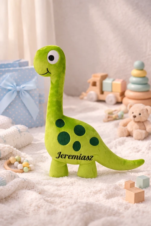 Maskotka dinozaur z imieniem dziecka