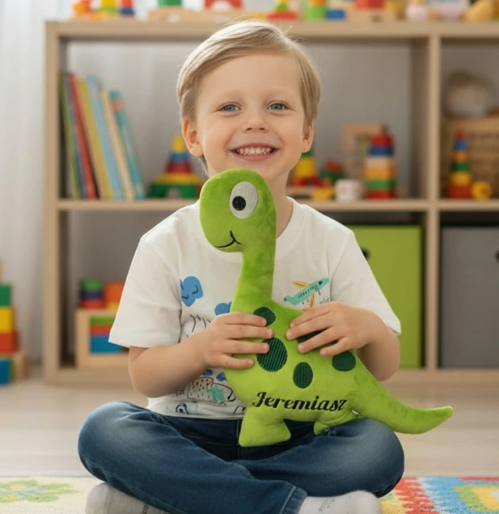 Pluszowy dinozaur z imieniem dziecka