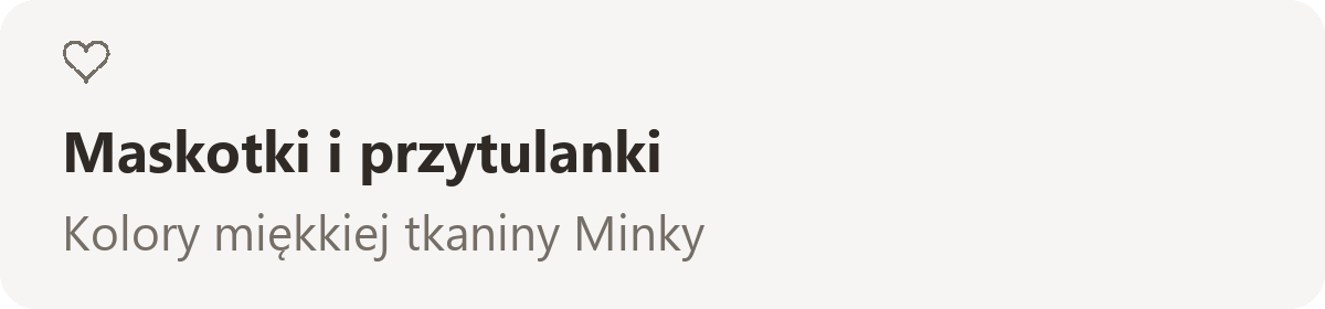 Maskotki i przytulanki — Kolory miękkiej tkaniny Minky