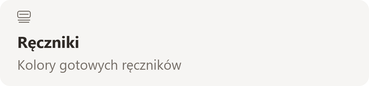 Ręczniki — Kolory gotowych ręczników