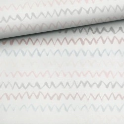 Tkanina bawełniana Leśni przyjaciele Chevron — geometryczne / graficzne
