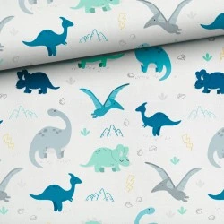 Tkanina bawełniana Dinozaury — dinozaury, dziecięce / nursery