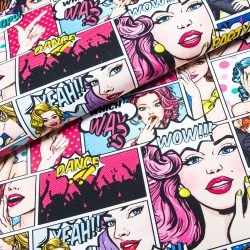 Tkanina bawełniana Komiks Pop Art — geometryczne / graficzne