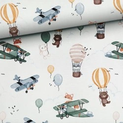 Tkanina bawełniana Up Up and Away — pojazdy, samoloty