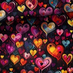 Tkanina bawełniana Lots of Love — geometryczne / graficzne