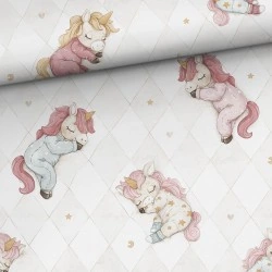 Tkanina bawełniana Nighty Unicorns — jednorożce, magia / baśnie