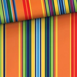 Tkanina bawełniana Pasiak pomarańczowy — folk, geometryczne / graficzne