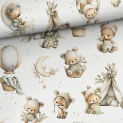 Tkanina bawełniana Little joy — zwierzęta, dziecięce / nursery